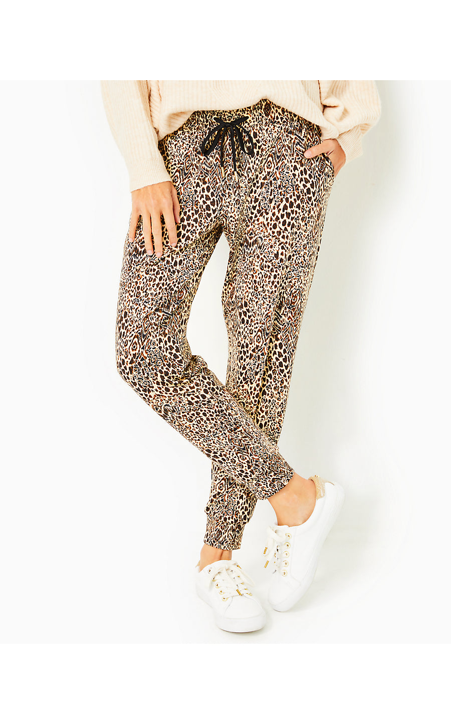 LILLABETH UPF 50+ PANT, MACADAMIA PATTERN PLAY