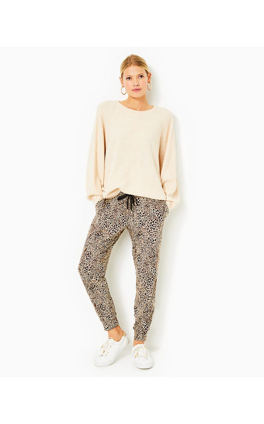 LILLABETH UPF 50+ PANT, MACADAMIA PATTERN PLAY