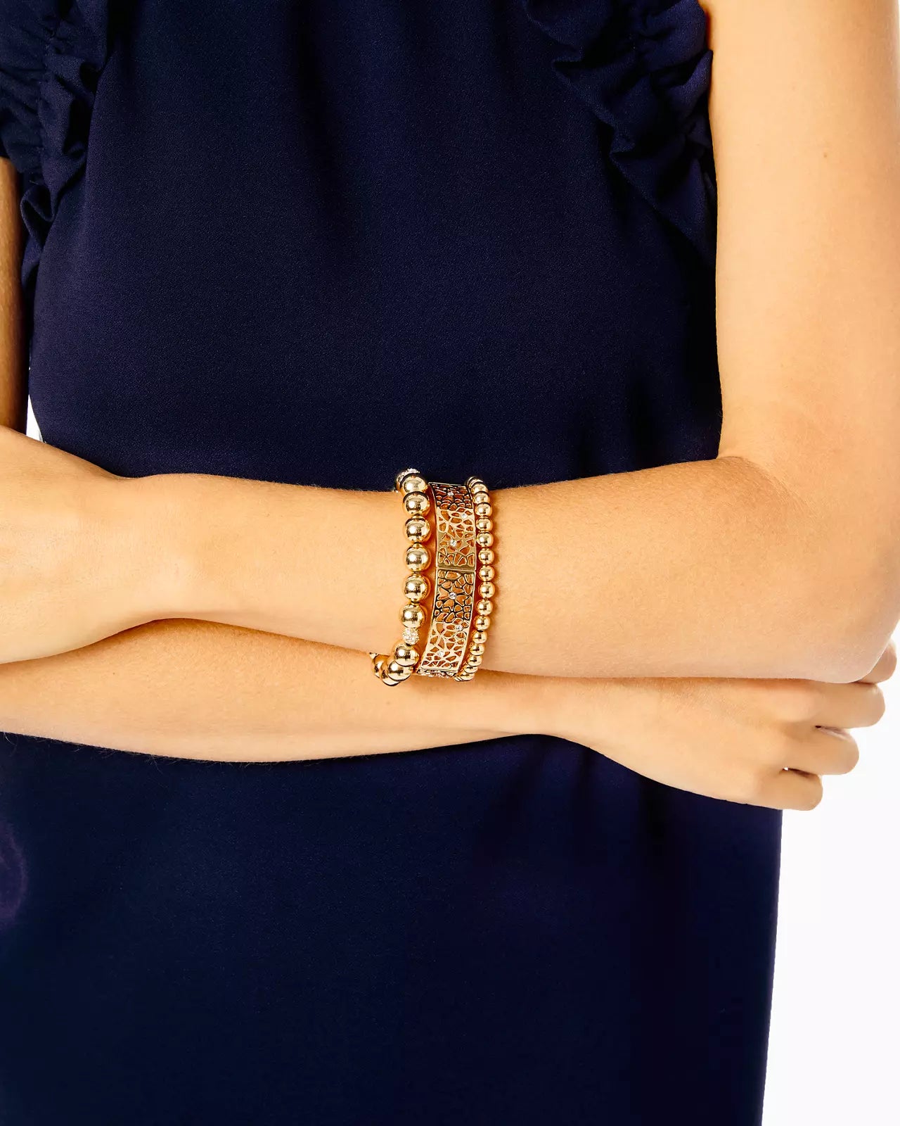 DEVINE BRACELET SET, GOLD METALLIC