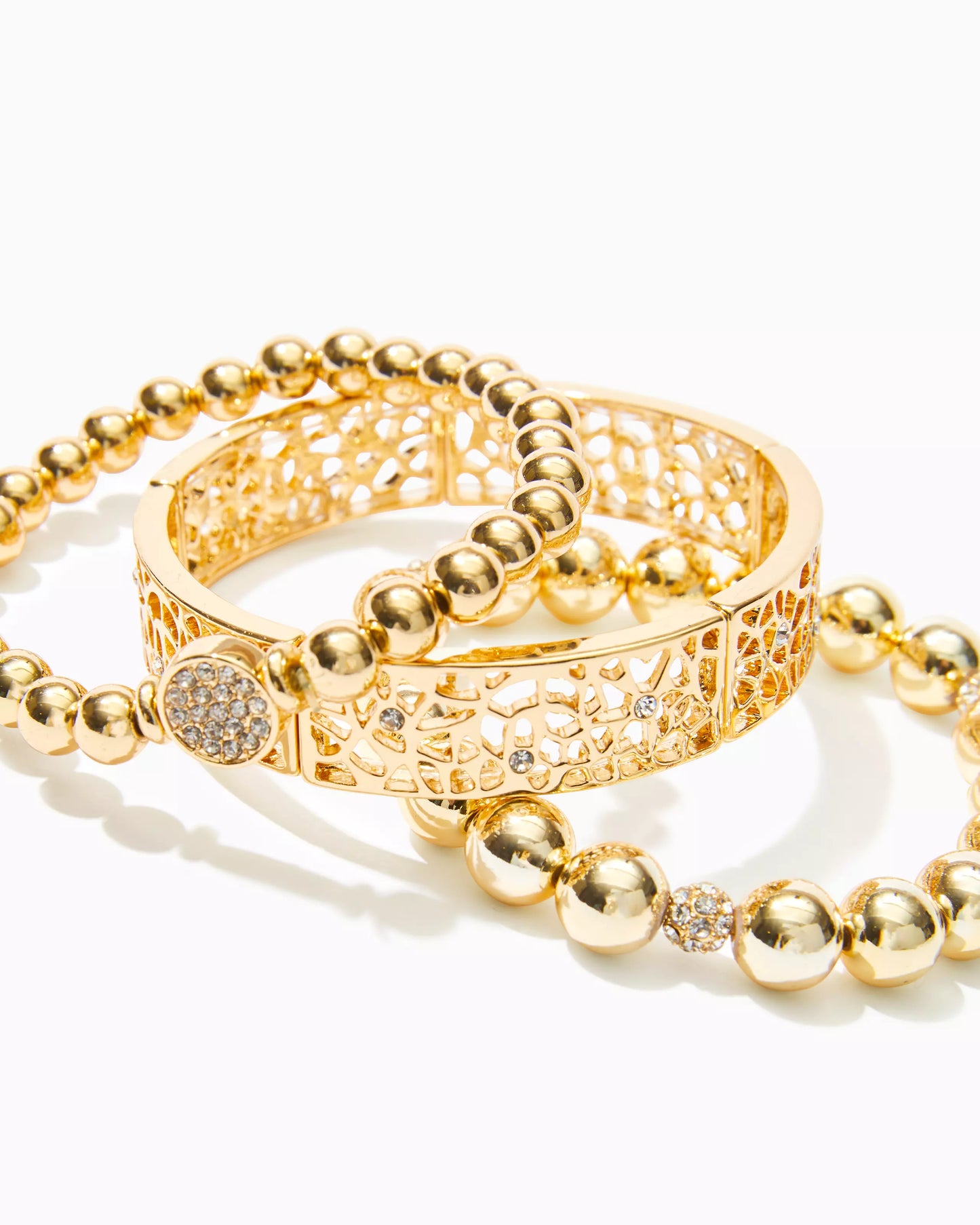 DEVINE BRACELET SET, GOLD METALLIC