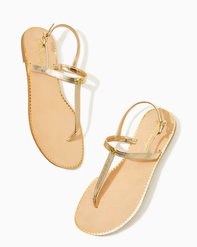 RITA SANDAL, GOLD METALLIC