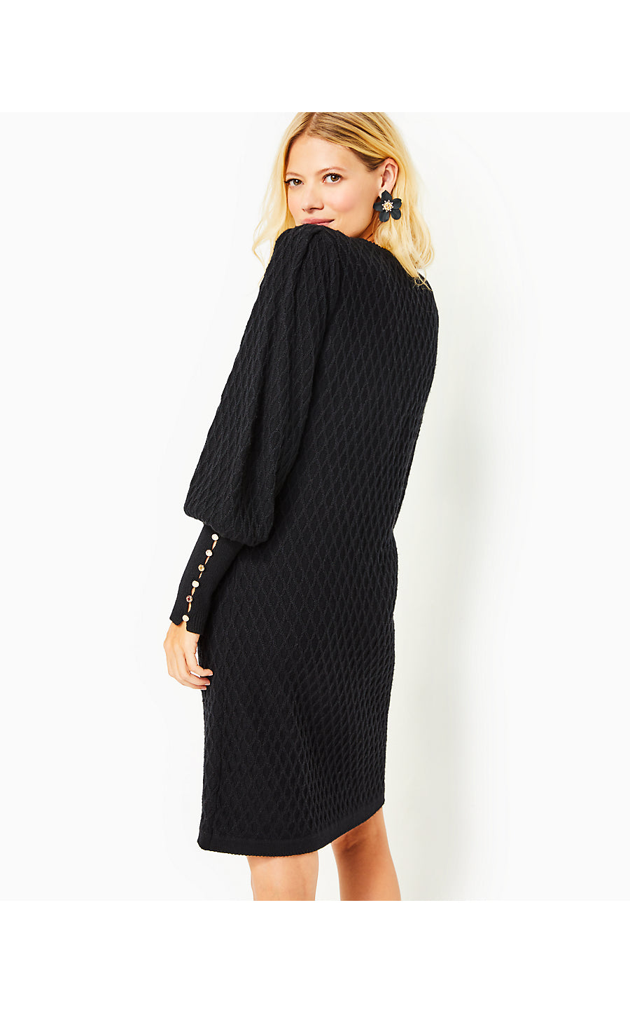 JACQUETTA SWEATER DRESS, BLACK