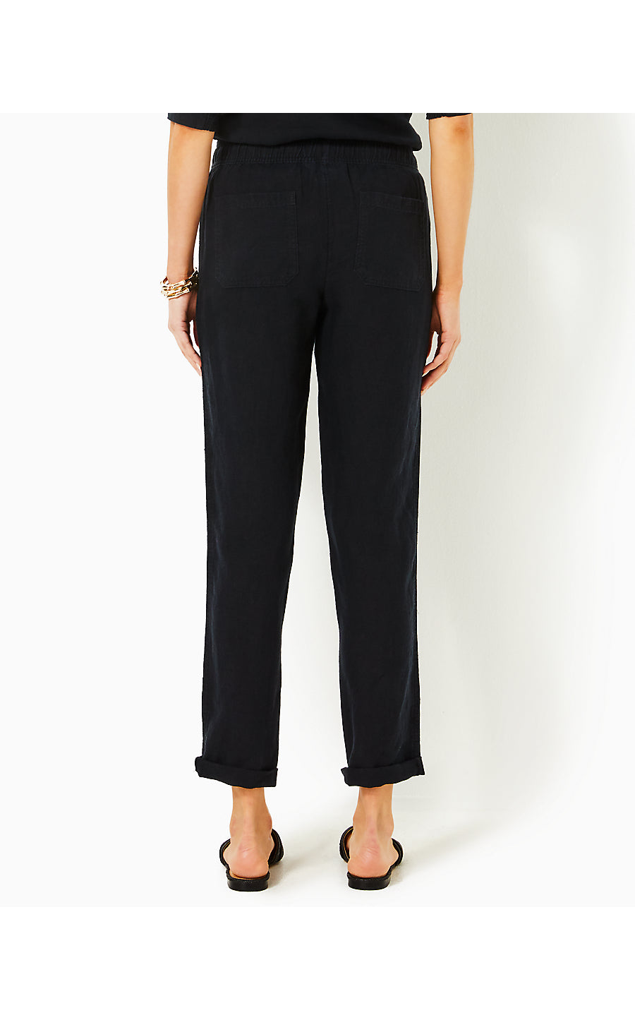 TARON LINEN PANT, NOIR X NOIR