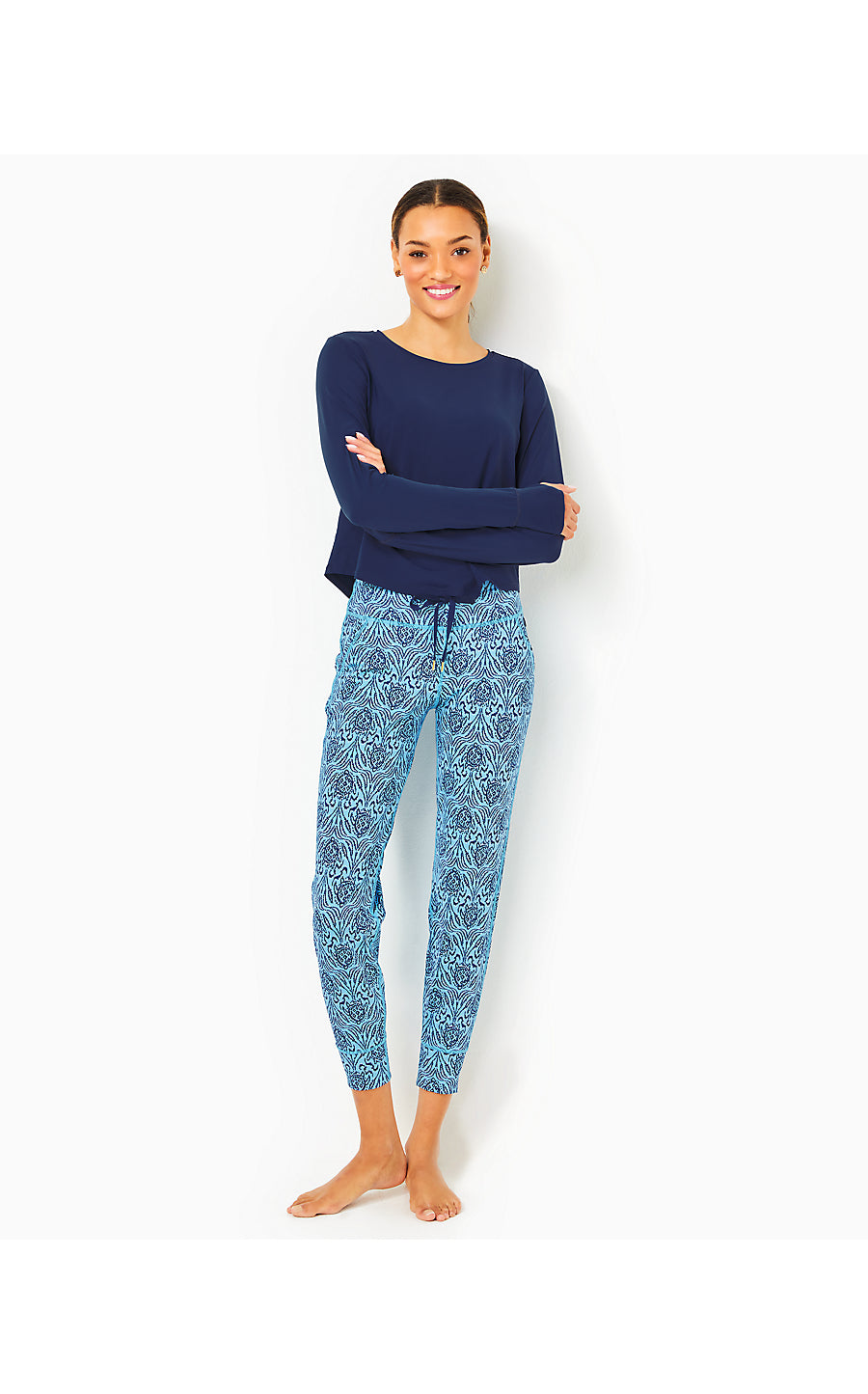 ISLAND MID RISE JOGGER UP, BON BON BLUE GO YOUR OWN WAVE