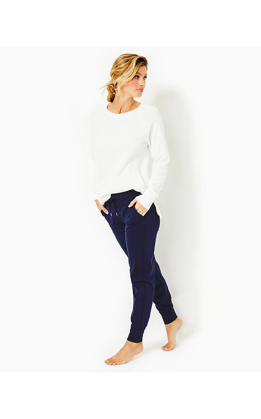 ISLAND MID RISE JOGGER UPF 50+, TRUE NAVY
