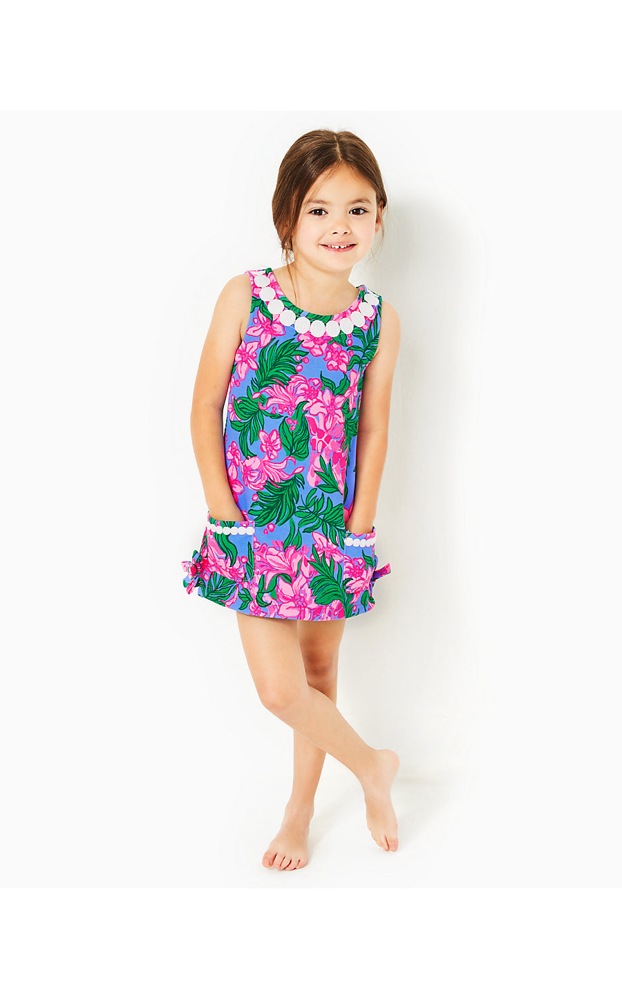 LITTLE LILLY KNIT SHIFT, CERISE PINK SAFARI SUNSET