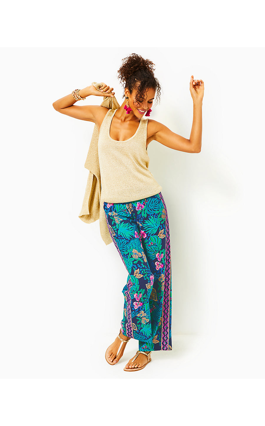 BAL HARBOUR PALAZZO, LOW TIDE NAVY LIFE OF THE PARTY ENGINEERED PANT