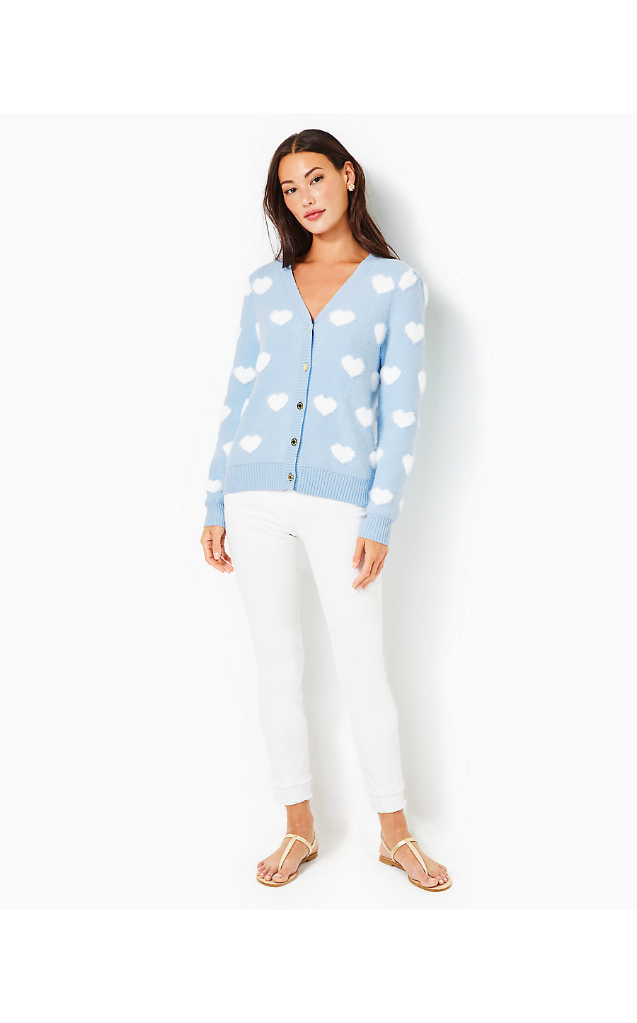 KEANE CARDIGAN, BRAVA BLUE HEARTS JACQUARD