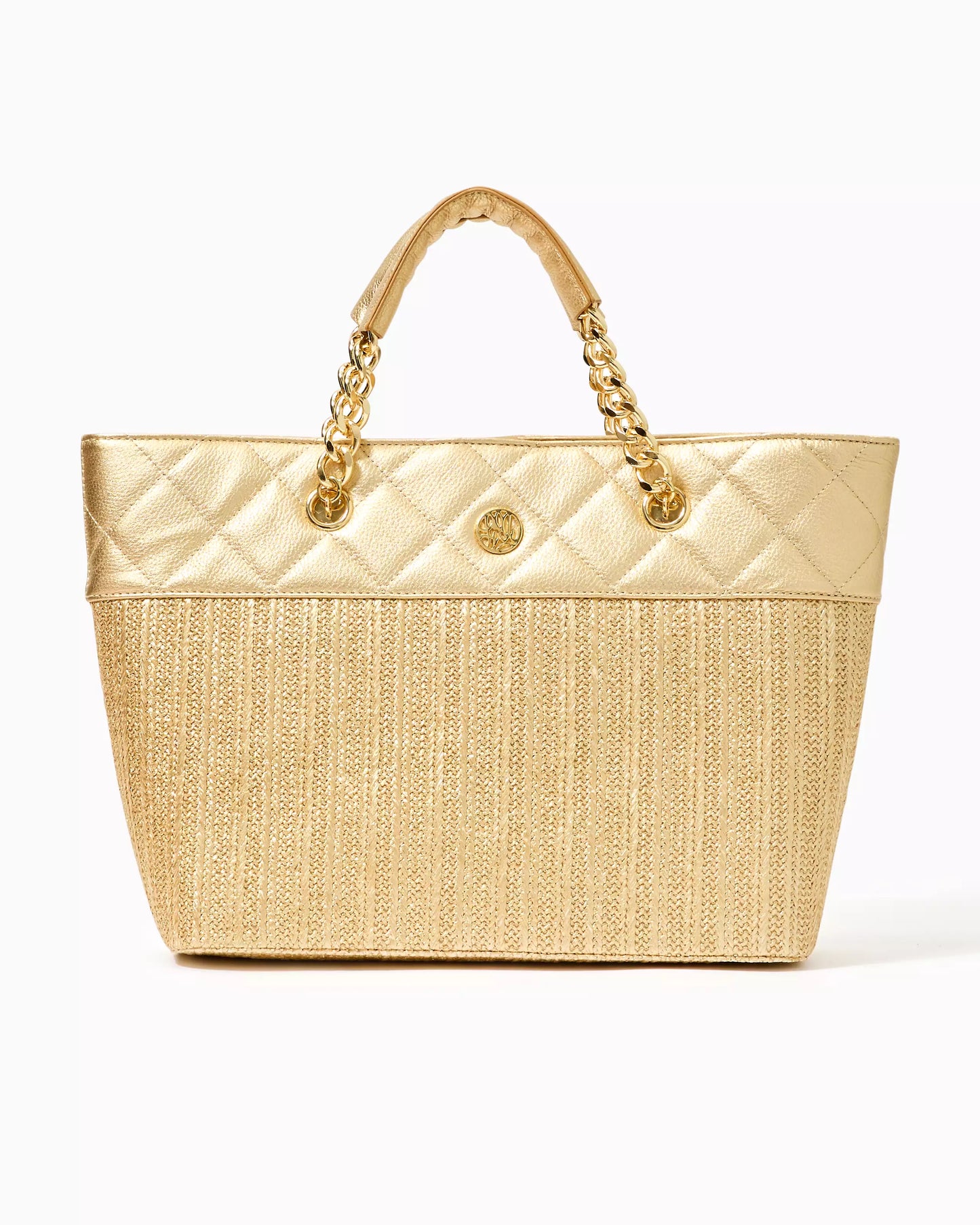 LISSA TOTE, GOLD METALLIC