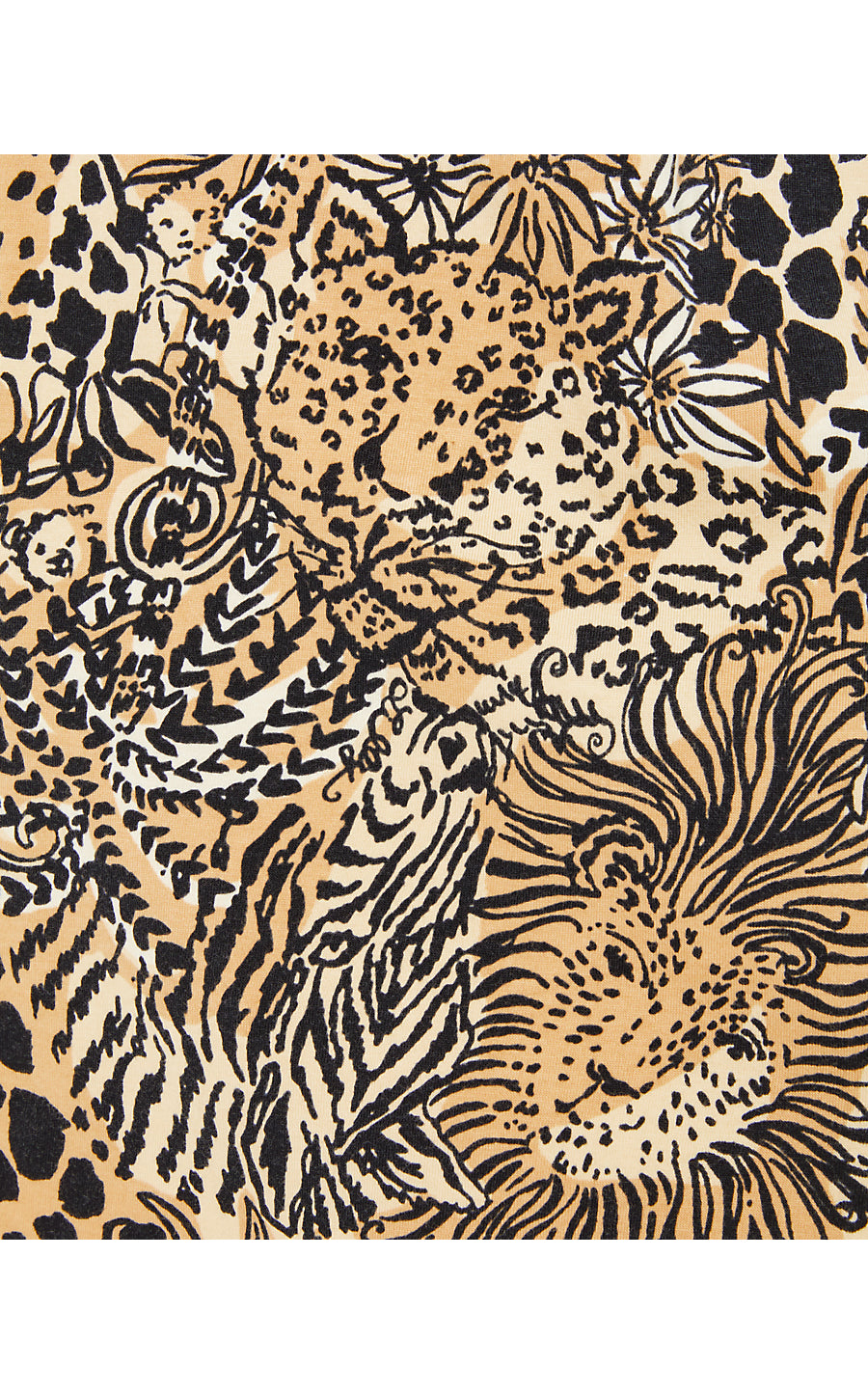 TESSA 3/4 SLEEVE V-NECK DRESS, RATTAN WALK ON THE WILD SIDE