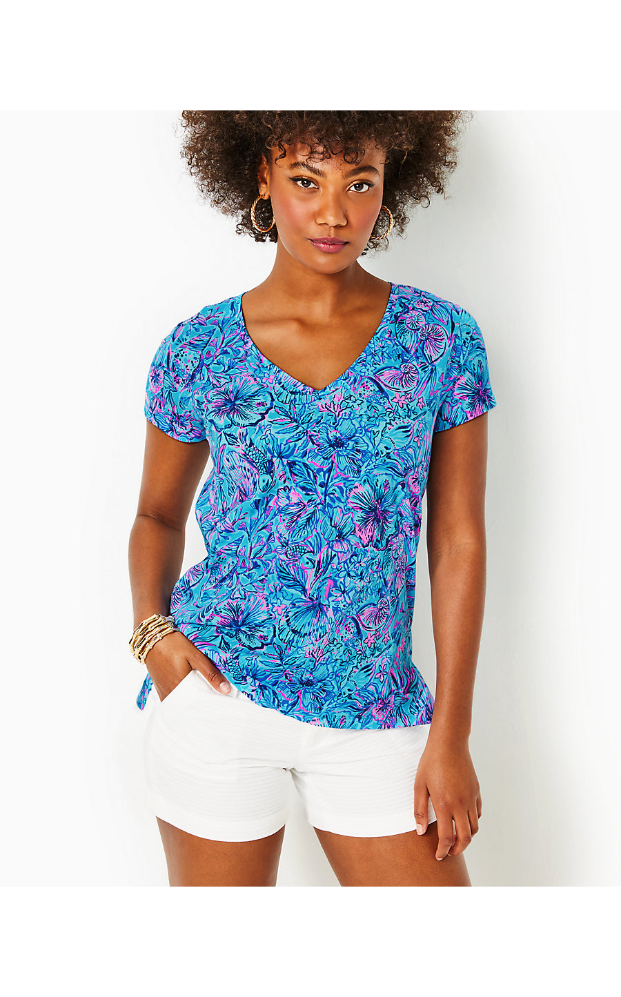 MEREDITH TEE, BREAKWATER BLUE SHELLS N BELLS