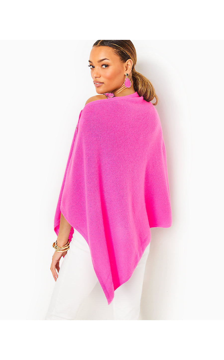 HARP CASHMERE WRAP, CERISE PINK