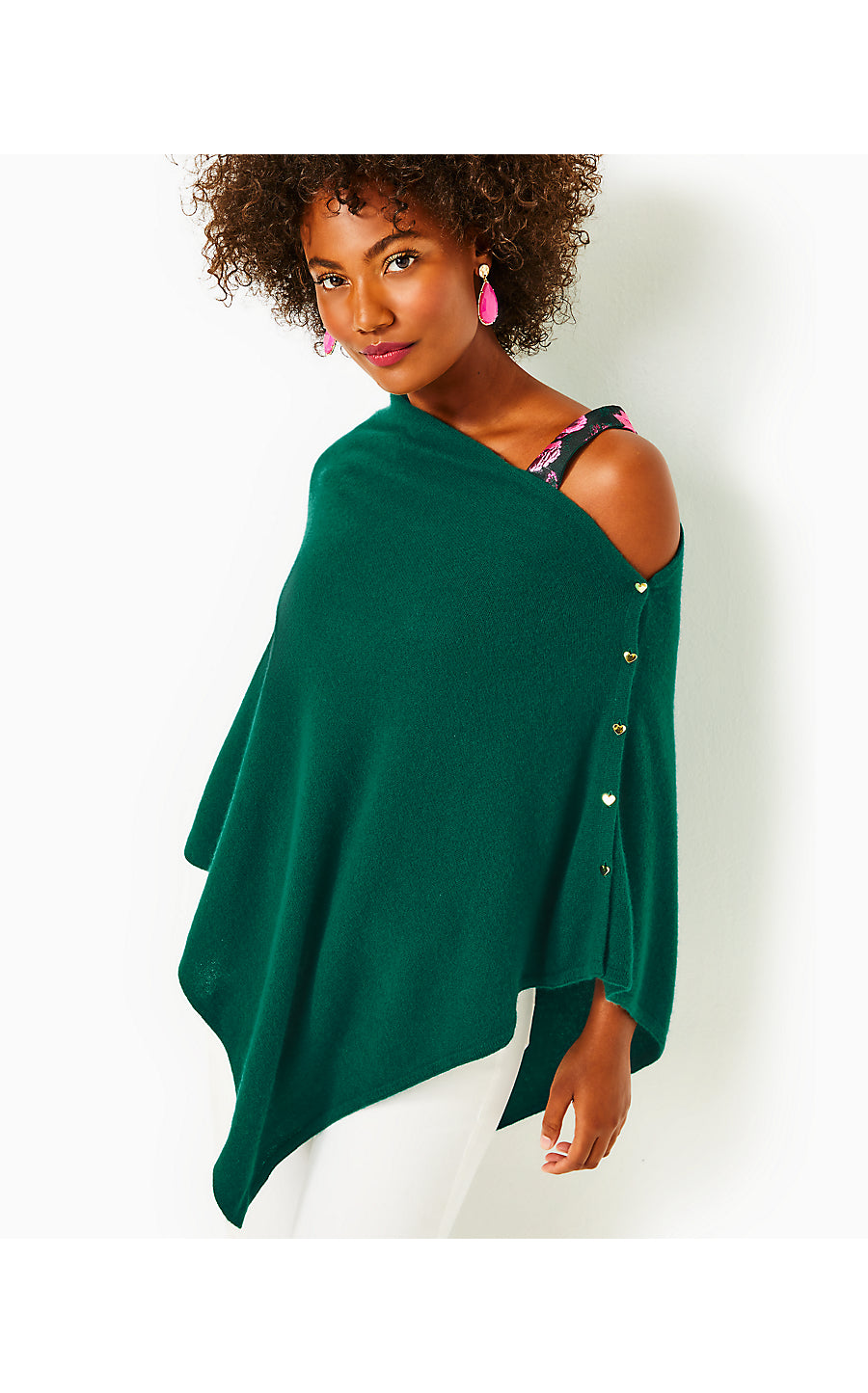 HARP CASHMERE WRAP, EVERGREEN