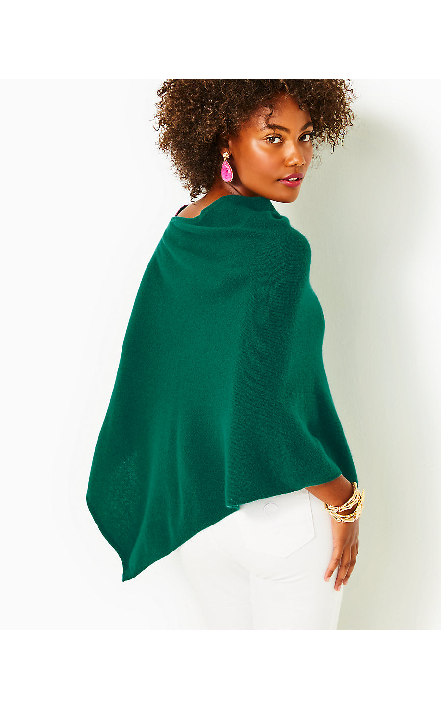 HARP CASHMERE WRAP, EVERGREEN