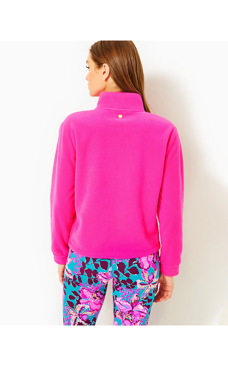 NOREEN FLEECE PULLOVER, PINK PALMS