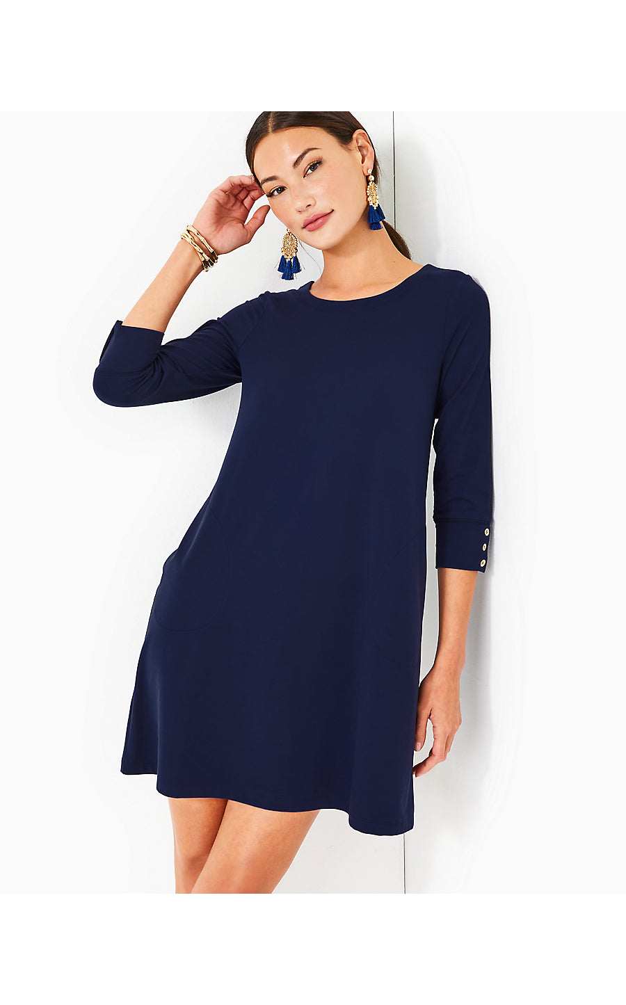 SOLIA DOWNTIME JERSEY UPF, TRUE NAVY