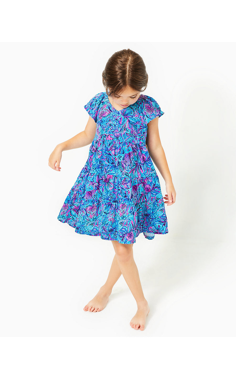MINI KAWAI DRESS, BREAKWATER BLUE SHELLS N BELLS