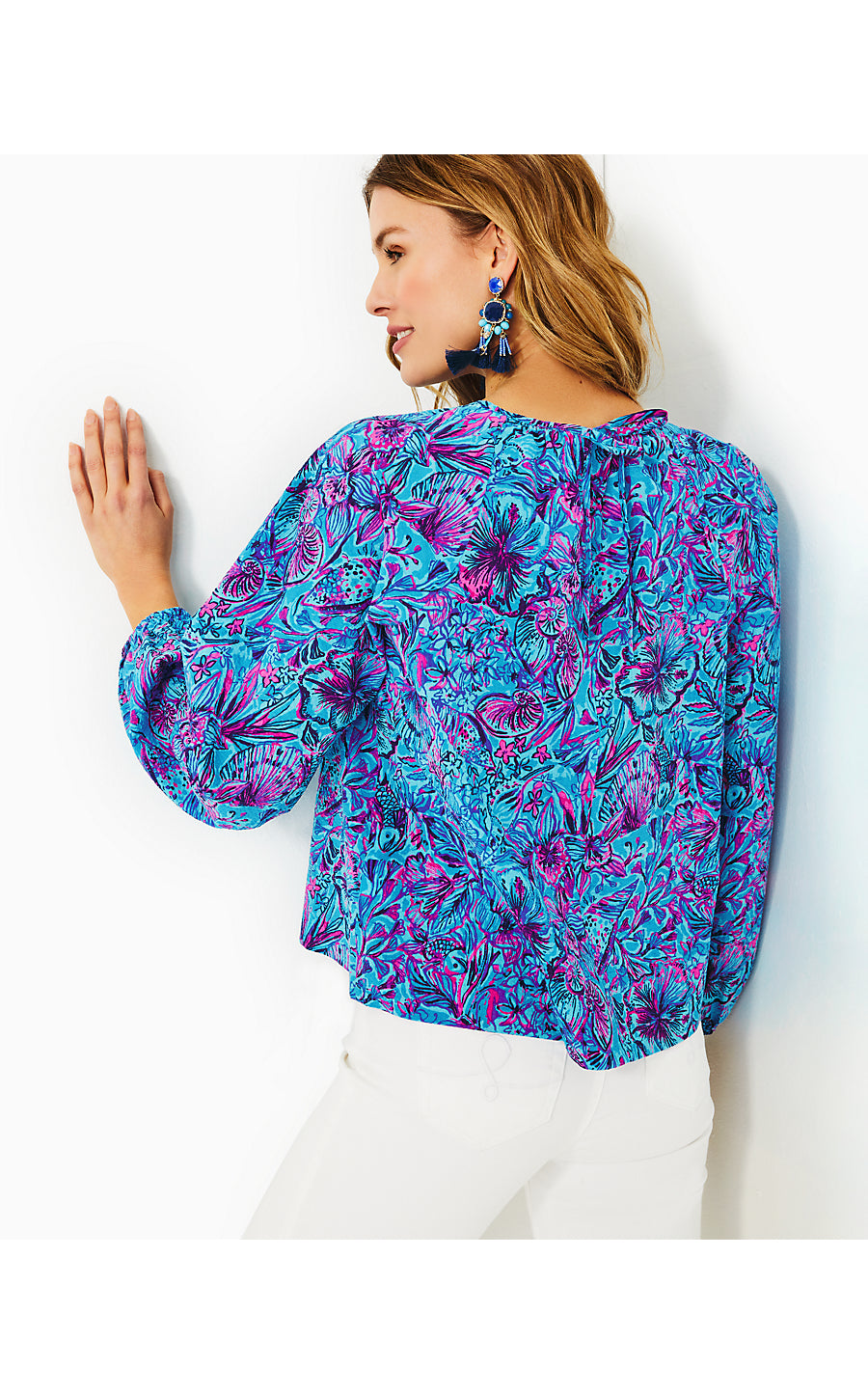 RILYNN LONG SLEEVE COTTON, BREAKWATER BLUE SHELLS N BELLS