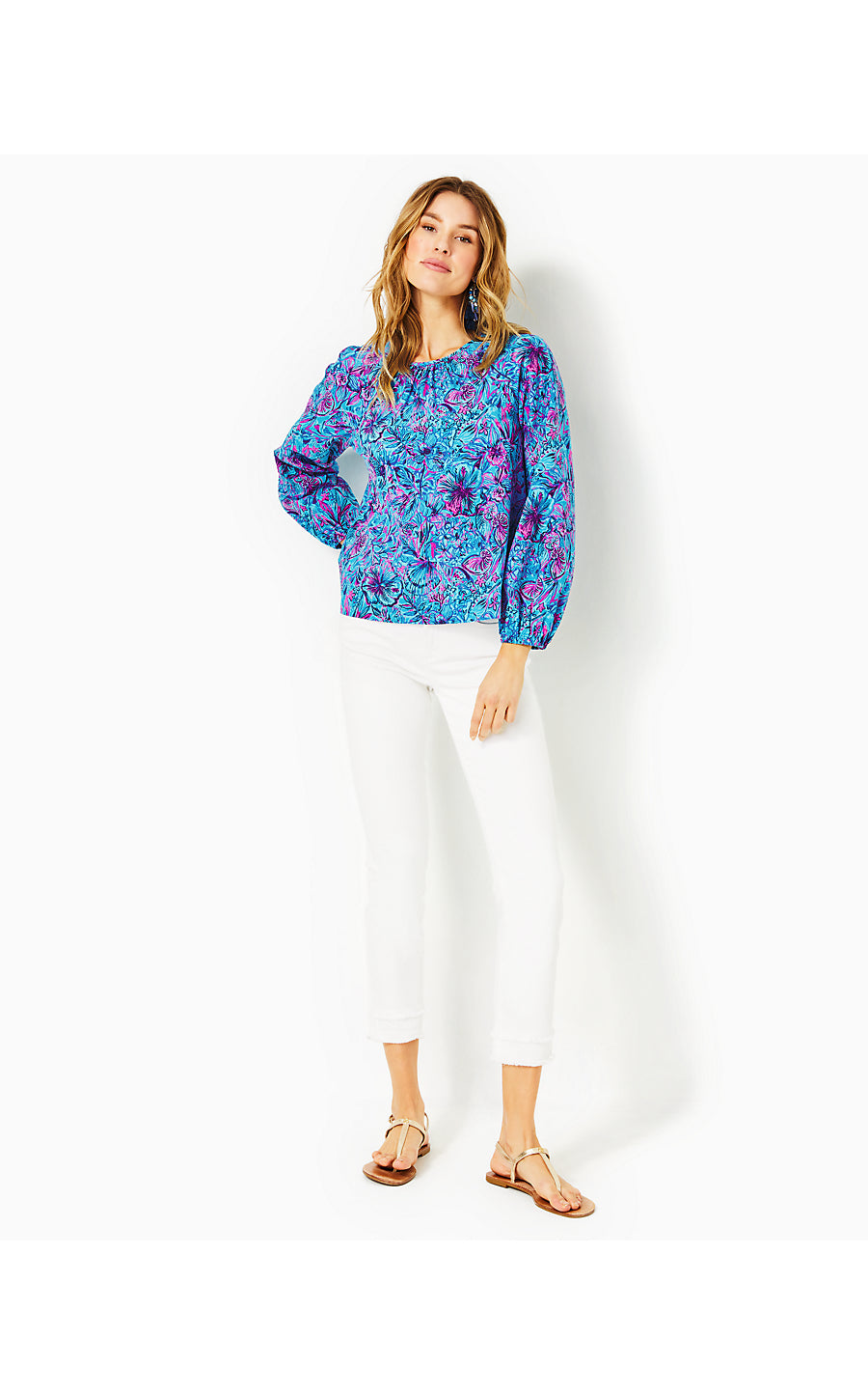 RILYNN LONG SLEEVE COTTON, BREAKWATER BLUE SHELLS N BELLS