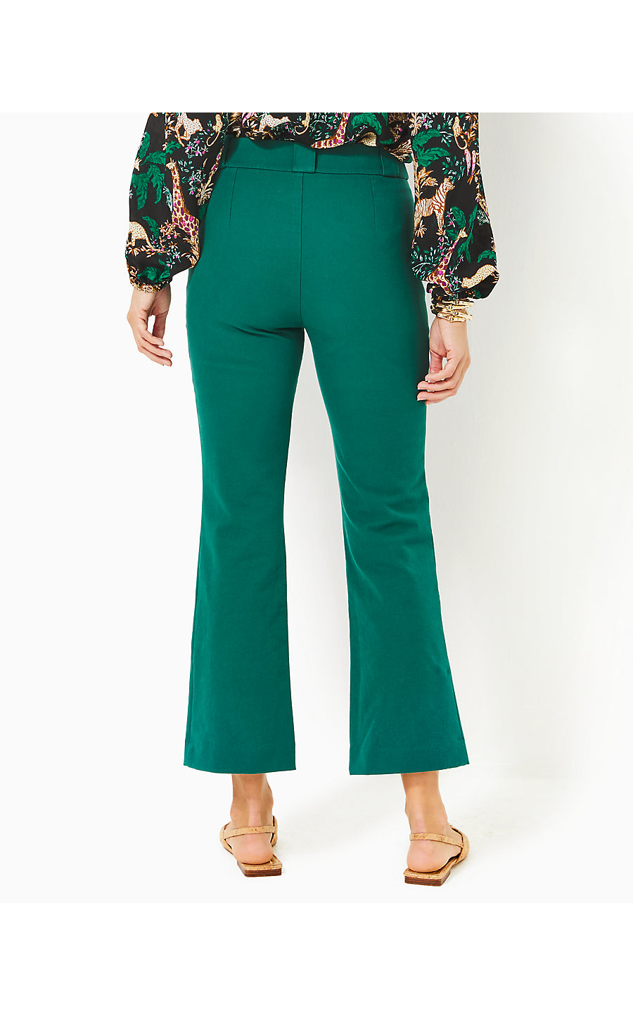 PARRISH BI-STRETCH CROP FLARE PANT, VILLA GREEN