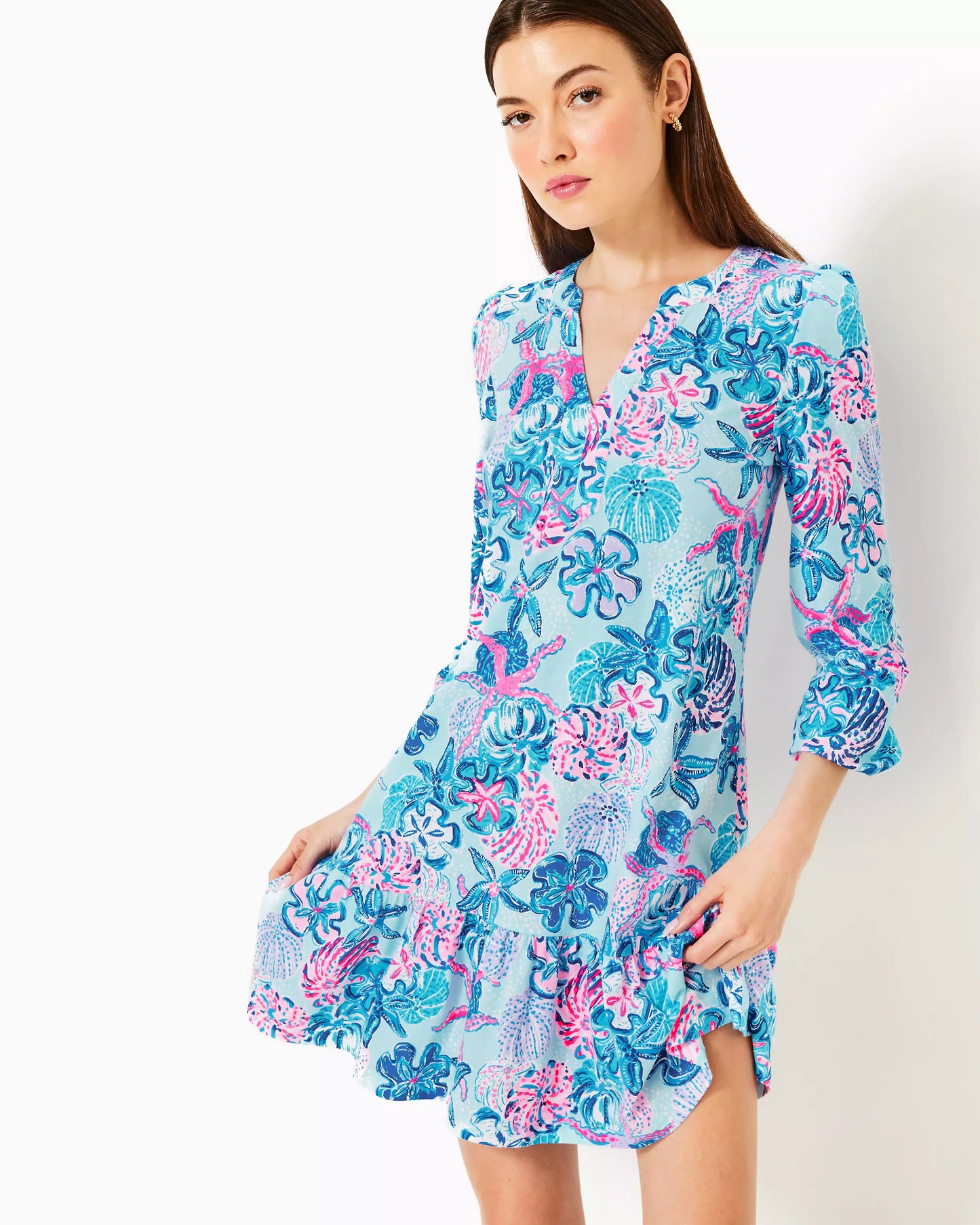 ALYSSA LONG SLEEVE DRESS, BAHAMAS BEACHCOMBER