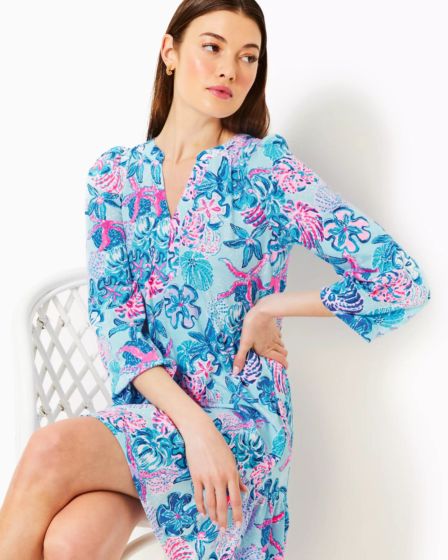 ALYSSA LONG SLEEVE DRESS, BAHAMAS BEACHCOMBER