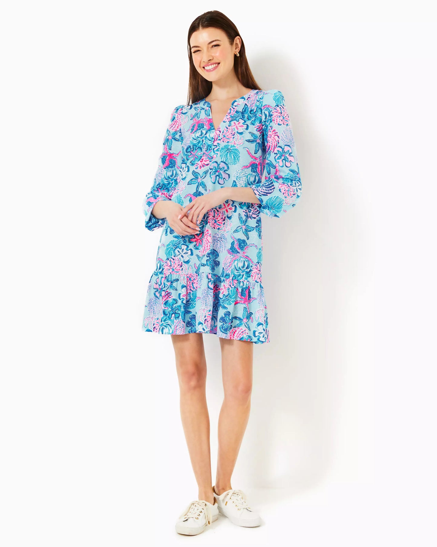 ALYSSA LONG SLEEVE DRESS, BAHAMAS BEACHCOMBER