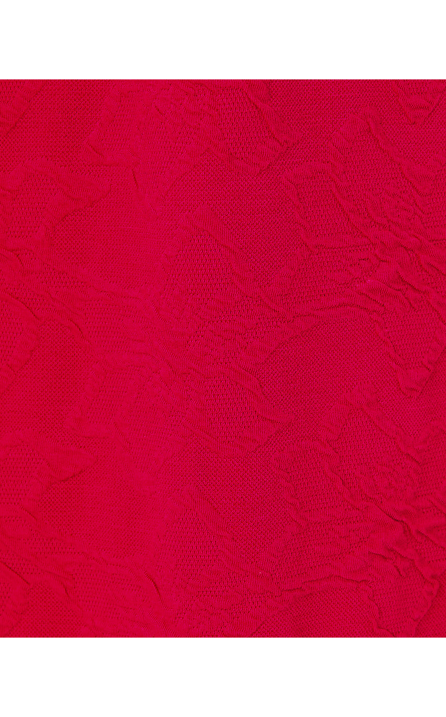 DAISEE SHIFT, POINSETTIA RED KNIT PUCKER JACQUARD
