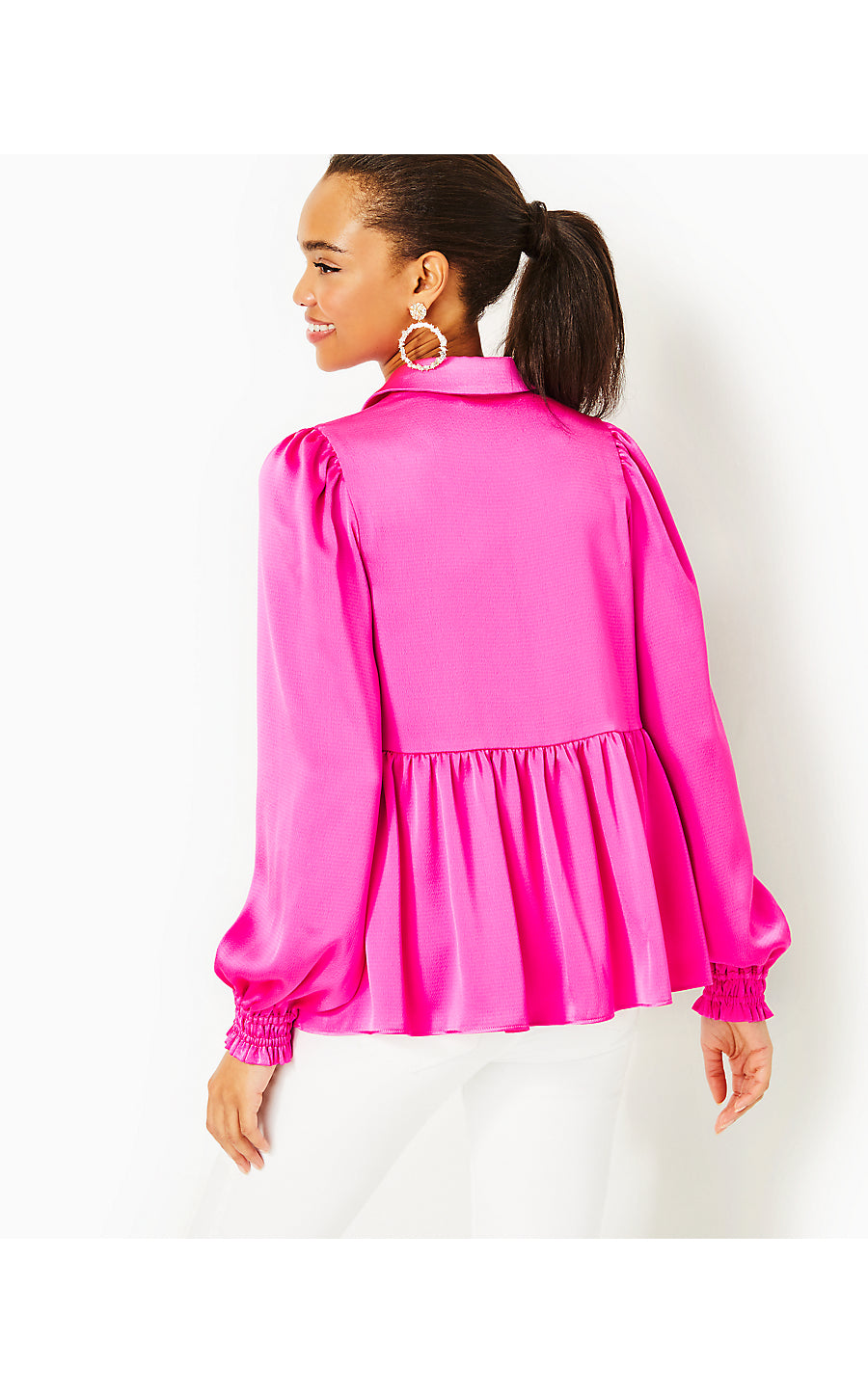 JAYLENE LONG SLEEVE TOP, CERISE PINK