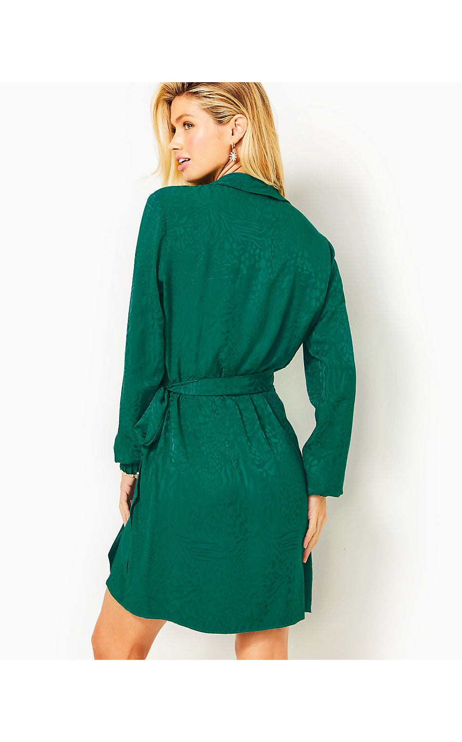 NICOLINA LONG SLEEVE JACQUARD, EVERGREEN PARTY ANIMAL JACQUARD