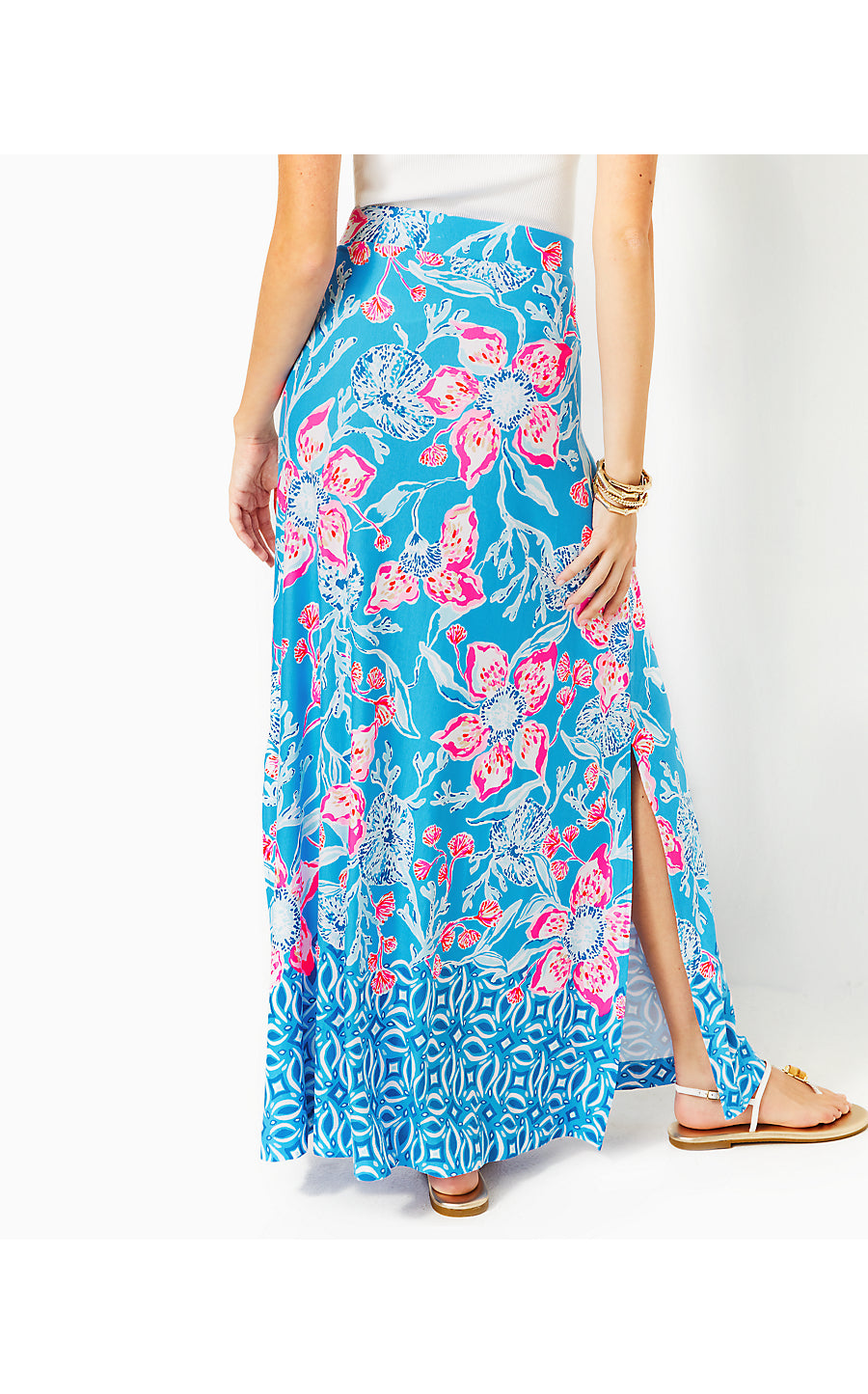 ADEA MAXI SKIRT, MULTI BAHAMIAN RHAPSODY ENGINEERED KNIT SKIRT