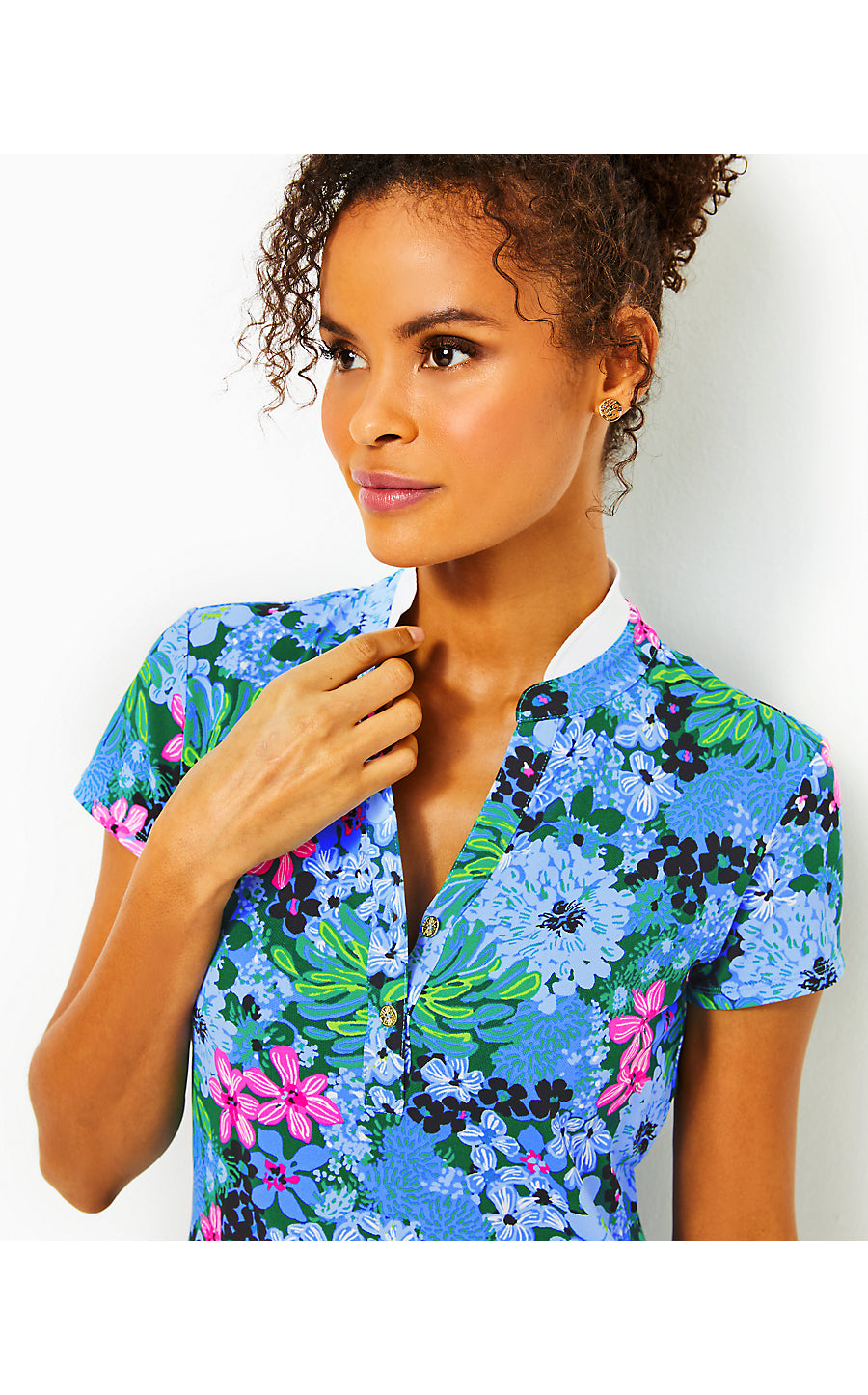 FRIDA RIB COLLAR POLO UPF, MULTI SOIREE ALL DAY