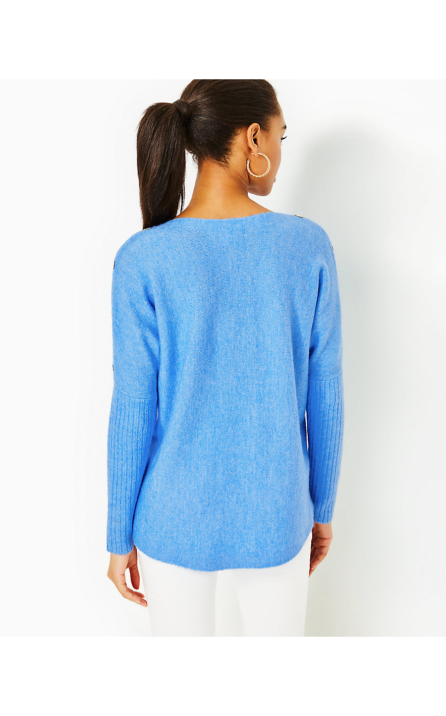 ARNA SWEATER, HEATHERED ABACO BLUE