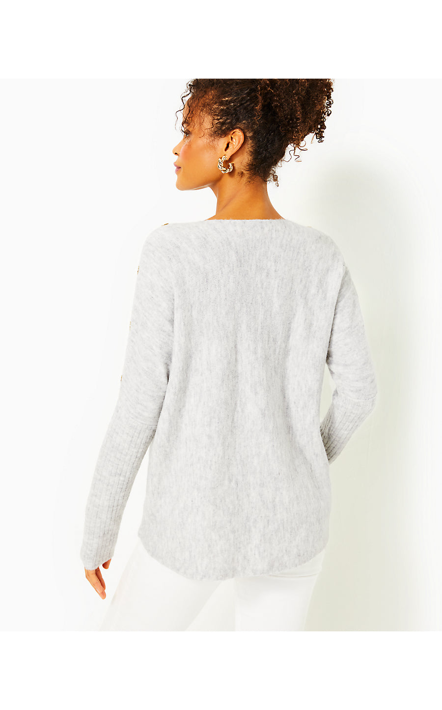 ARNA SWEATER, HEATHERED SEASIDE GREY