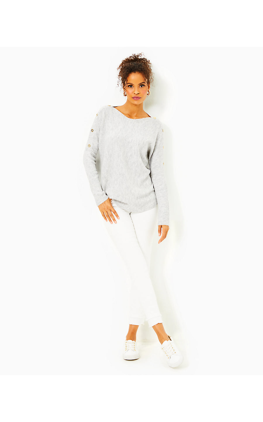 ARNA SWEATER, HEATHERED SEASIDE GREY