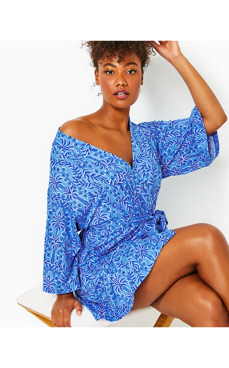 ELAINE KNIT ROBE, ABACO BLUE HAVE IT BOTH RAYS