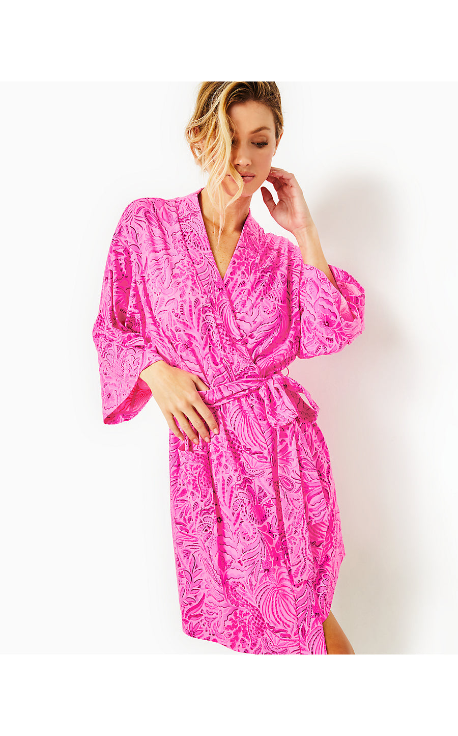 ELAINE KNIT ROBE, CERISE PINK PINKIE PROMISES