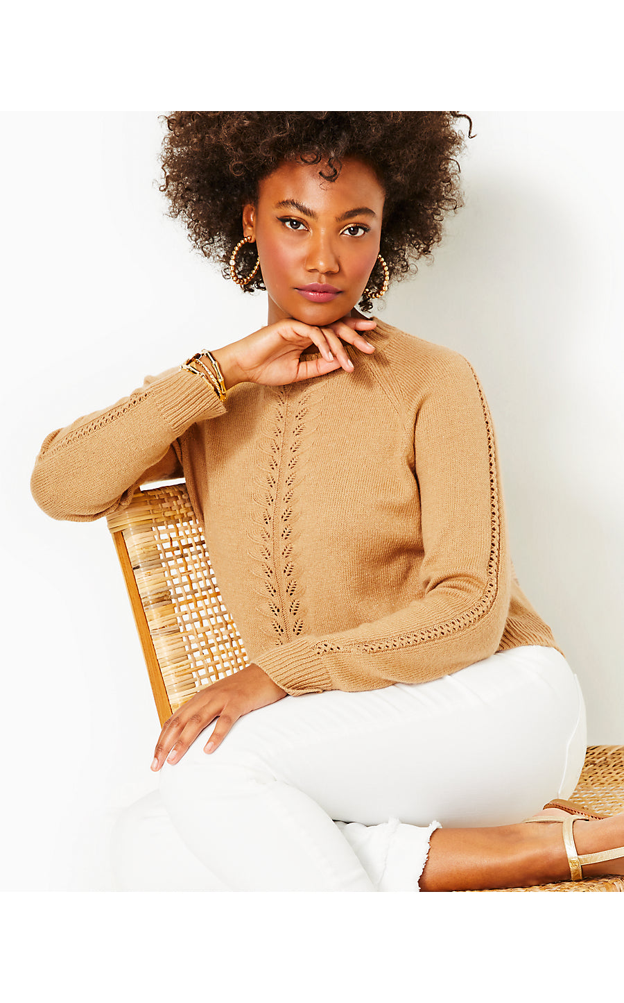 ESMA SWEATER, HEATHERED RATTAN