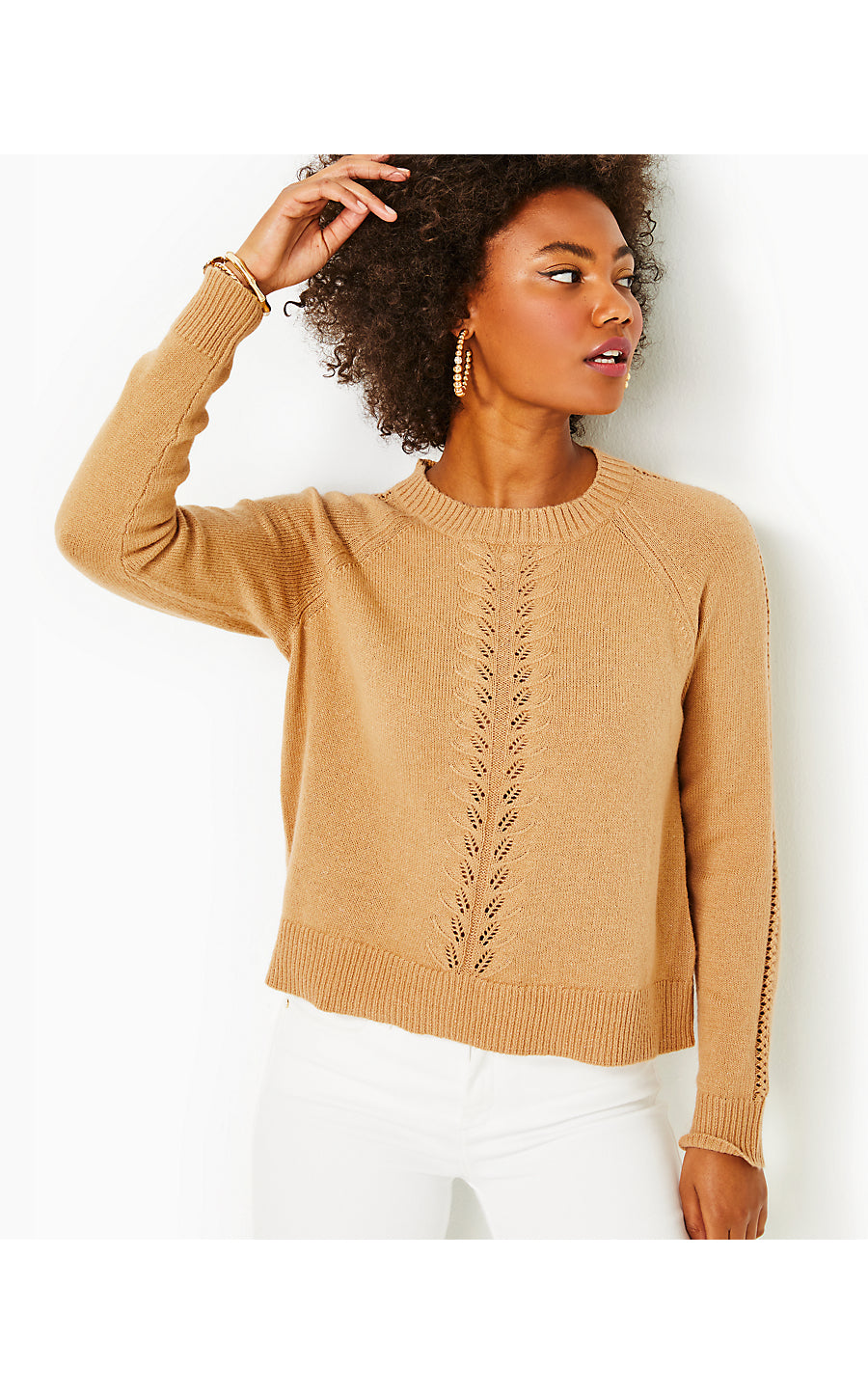 ESMA SWEATER, HEATHERED RATTAN