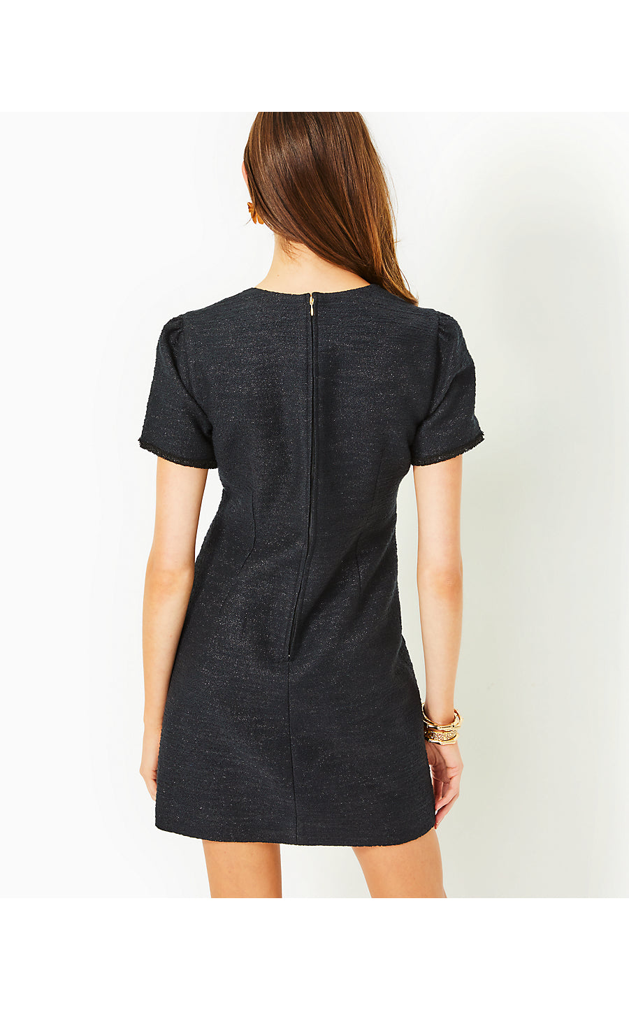 KESIA SHORT SLEEVE BOUCLE, BLACK RESORT BOUCLE
