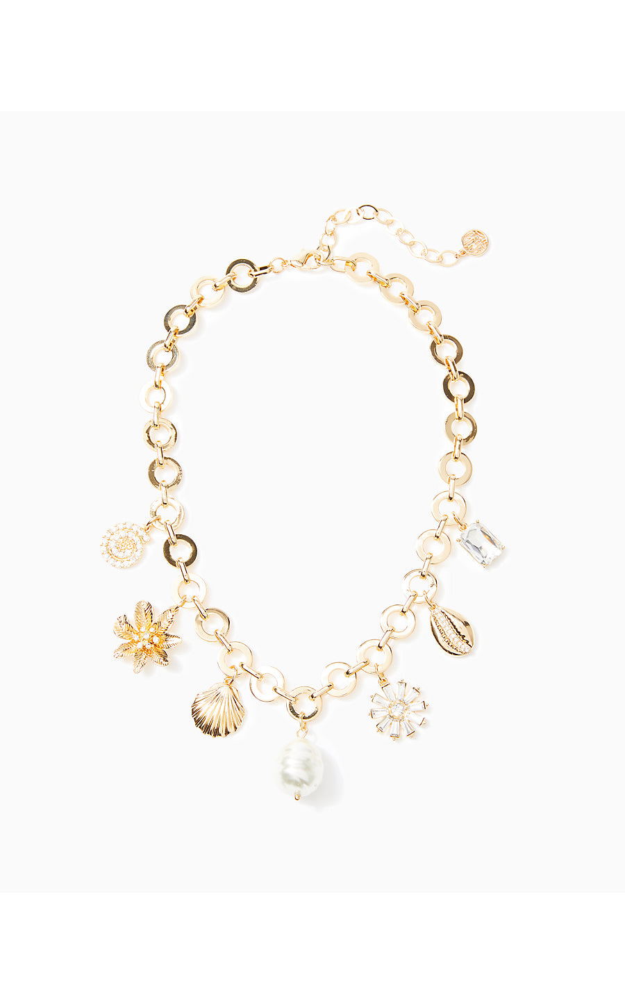 IN THE WILD FLOWER NECKLACE, GOLD METALLIC