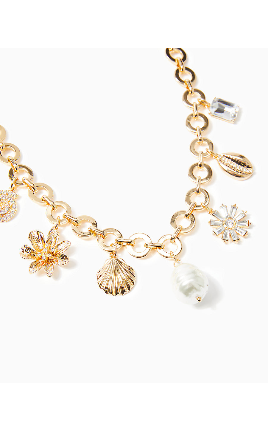 IN THE WILD FLOWER NECKLACE, GOLD METALLIC