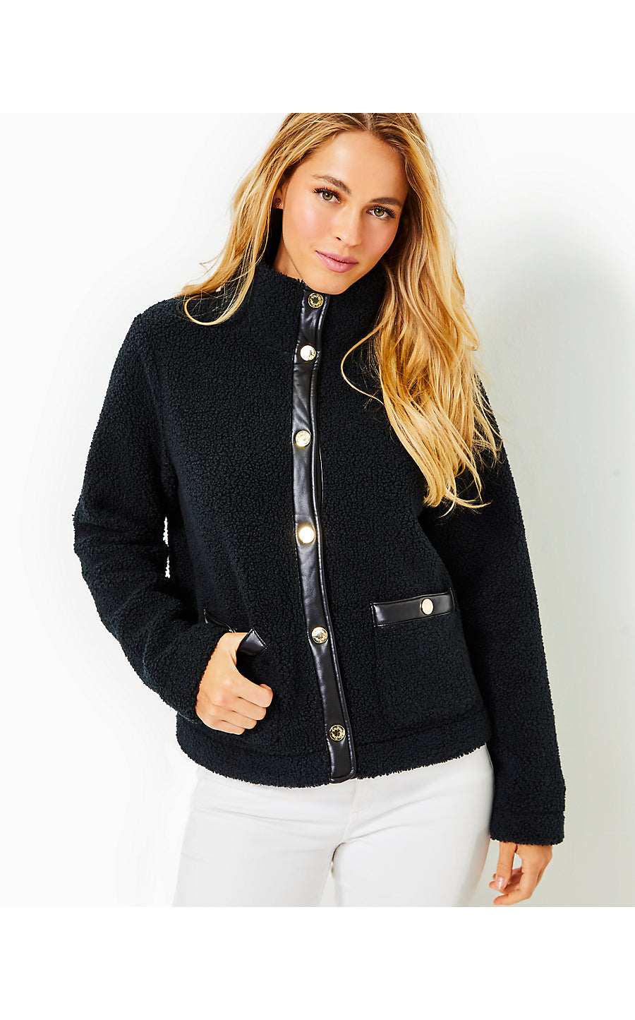 KAMEY SHERPA JACKET, ONYX