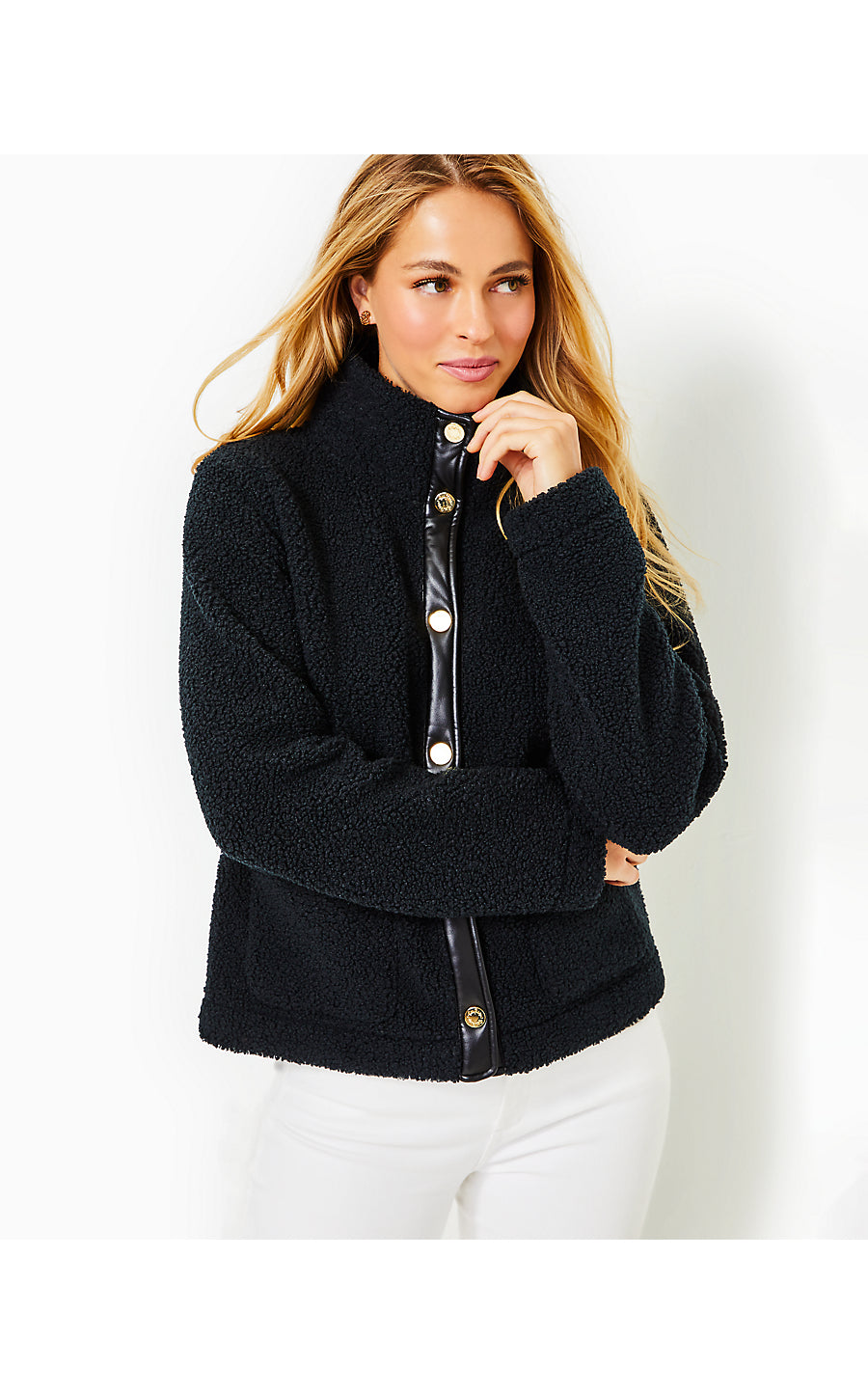 KAMEY SHERPA JACKET, ONYX