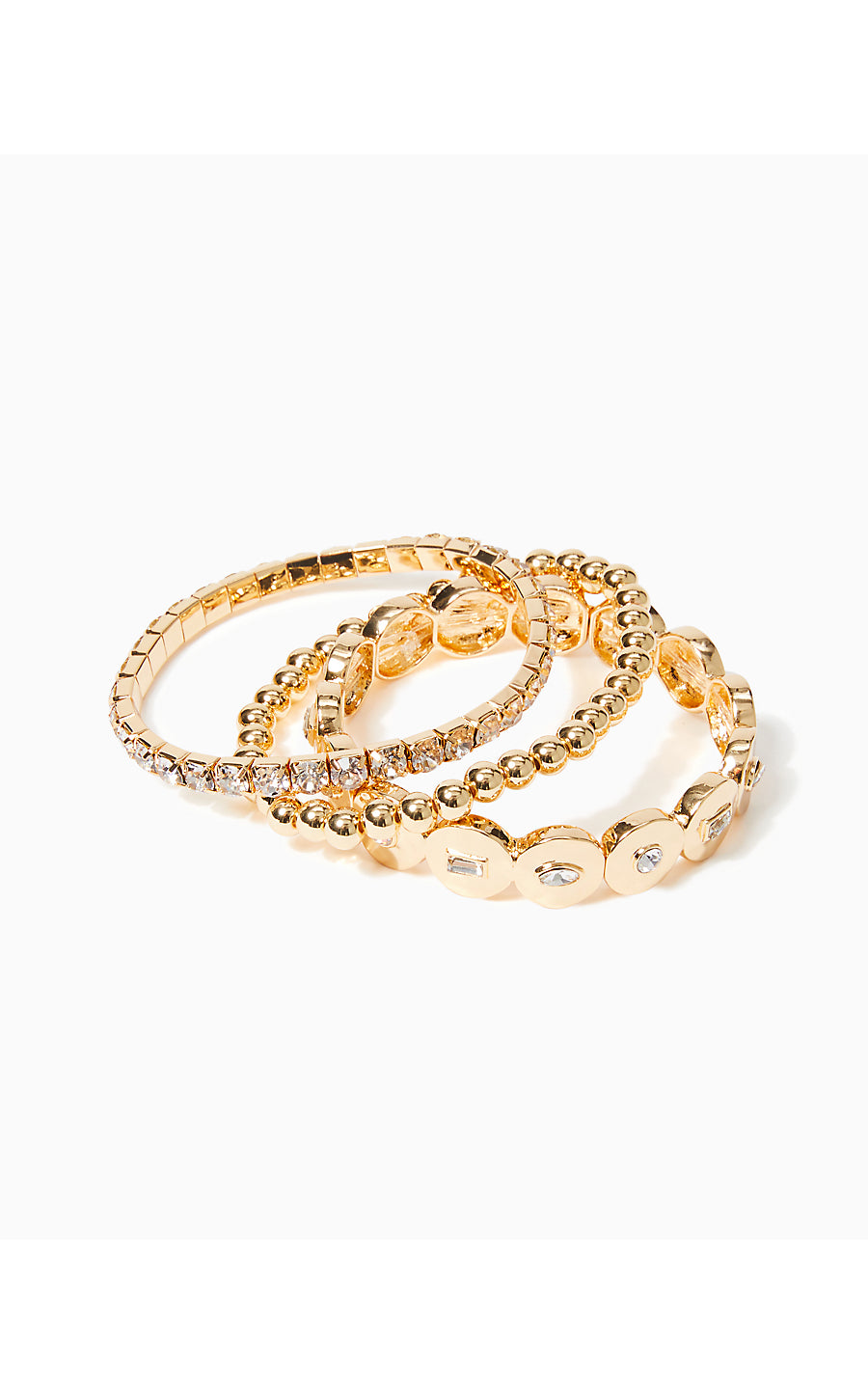 STIR IT UP BRACELET SET, GOLD METALLIC