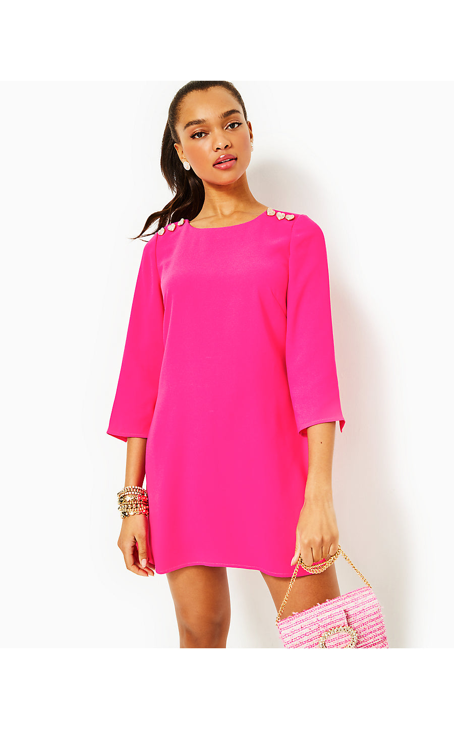 ANNWYN LONG-SLEEVE ROMPER, PINK PALMS
