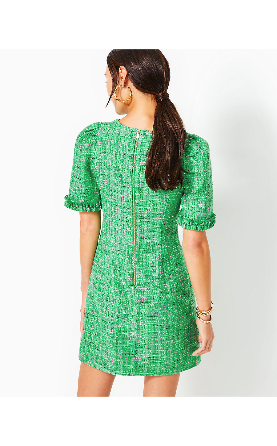 RYNER SHORT SLEEVE BOUCLE, KELLY GREEN PALM BEACH BOUCLE