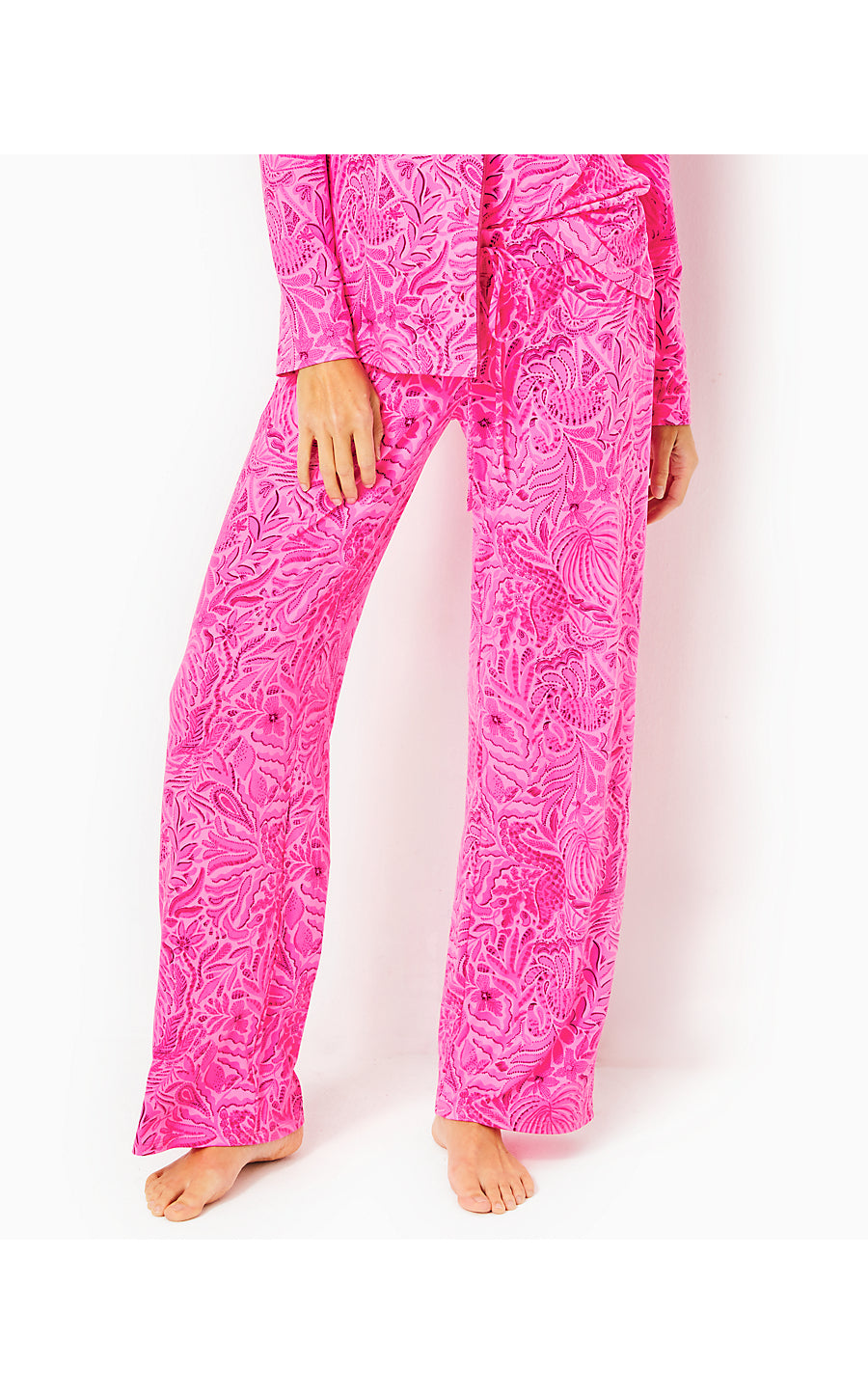 PJ KNIT PANT, CERISE PINK PINKIE PROMISES