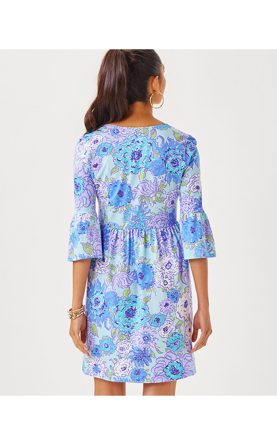 JANNIE V-NECK 3/4 SLEEVE DRESS, MULTI LET IT GOGH