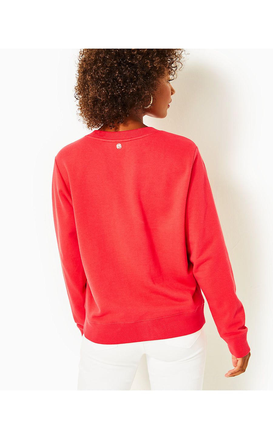 BALLAD LONG SLEEVE SWEATSHIRT, AMARYLLIS RED CHEERS GRAPHIC